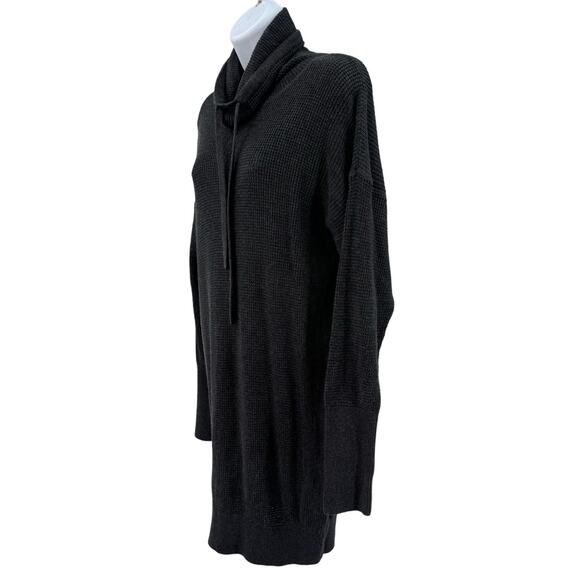 Prana Gray Charcoal Milani Sweater Dress Womens XS Drawstring Cowl Neck Bodycon - Picture 7 of 12